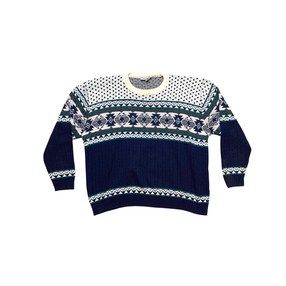Wheels navy off white sweater ˖⁺
